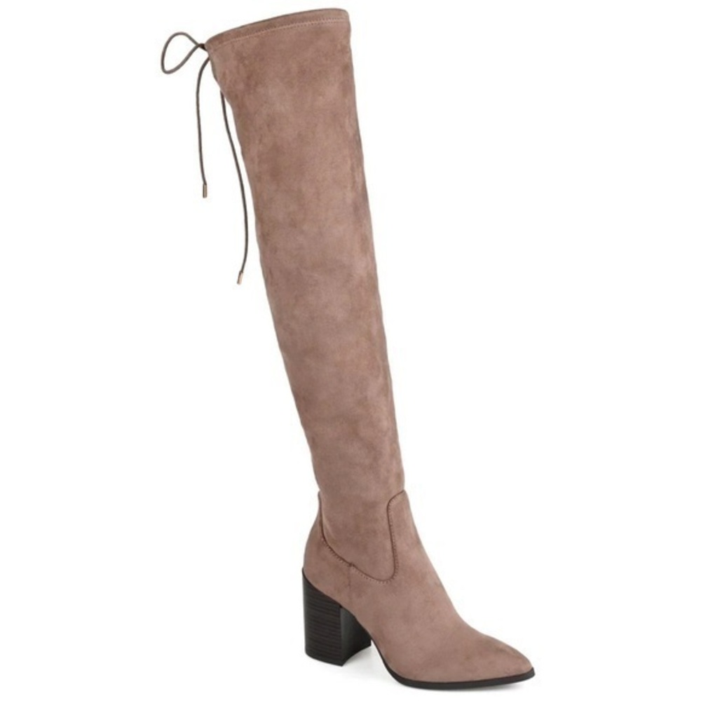 Journee Collection Paras Medium Calf Over-The-Knee Taupe Boot 10